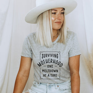 Surviving Motherhood One Meltdown at a Time T-Shirt - Trendznmore