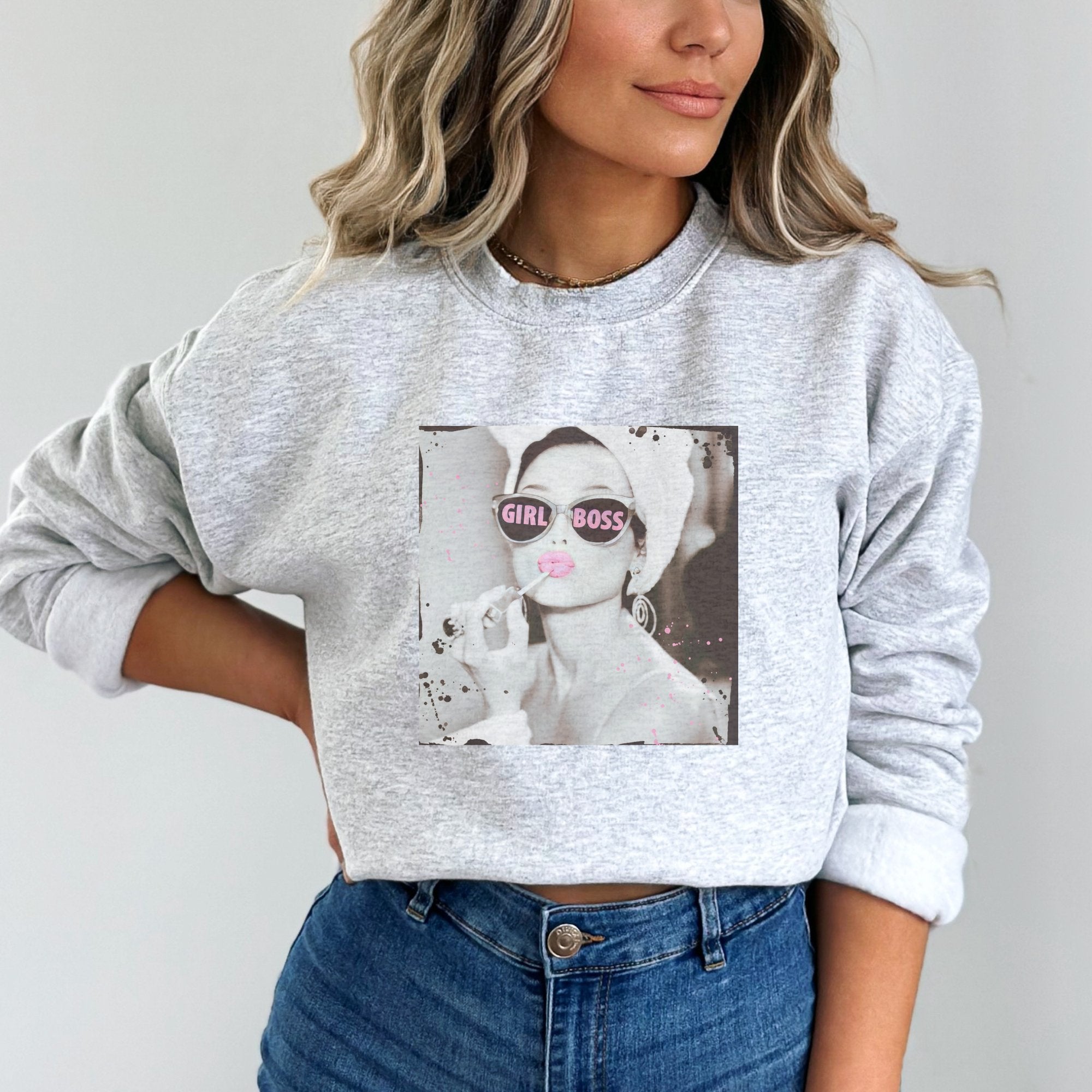 Throwback Girl Boss Crewneck Sweatshirt - Trendznmore