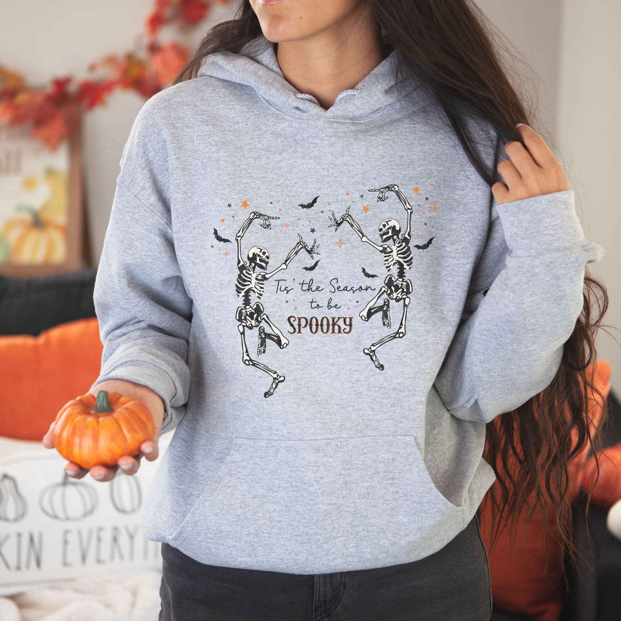 Tis the Spooky Season Dancing Skeleton Halloween Hoodie - Trendznmore