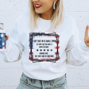 Try That in a Small Town Country Western Sweatshirt - Trendznmore