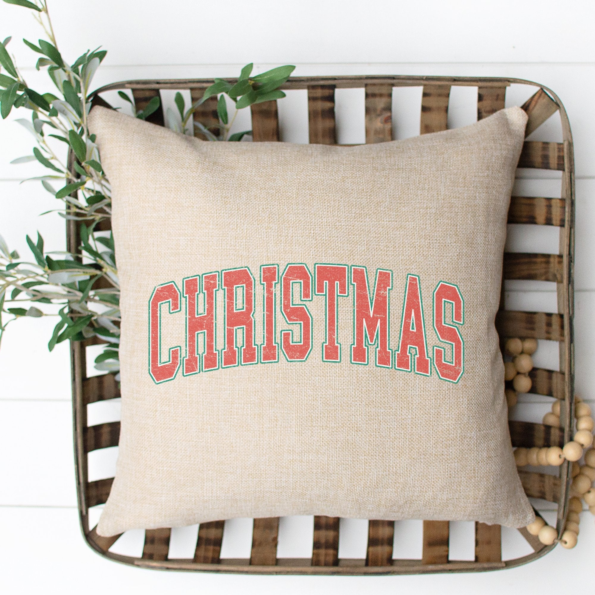 Varsity Christmas Pillow Cover - Trendznmore