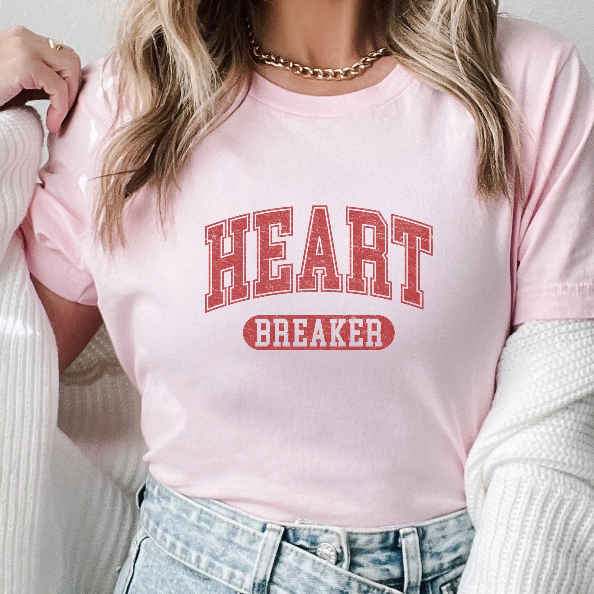 Varsity Heart Breaker Valentine Graphic T-Shirt - Trendznmore