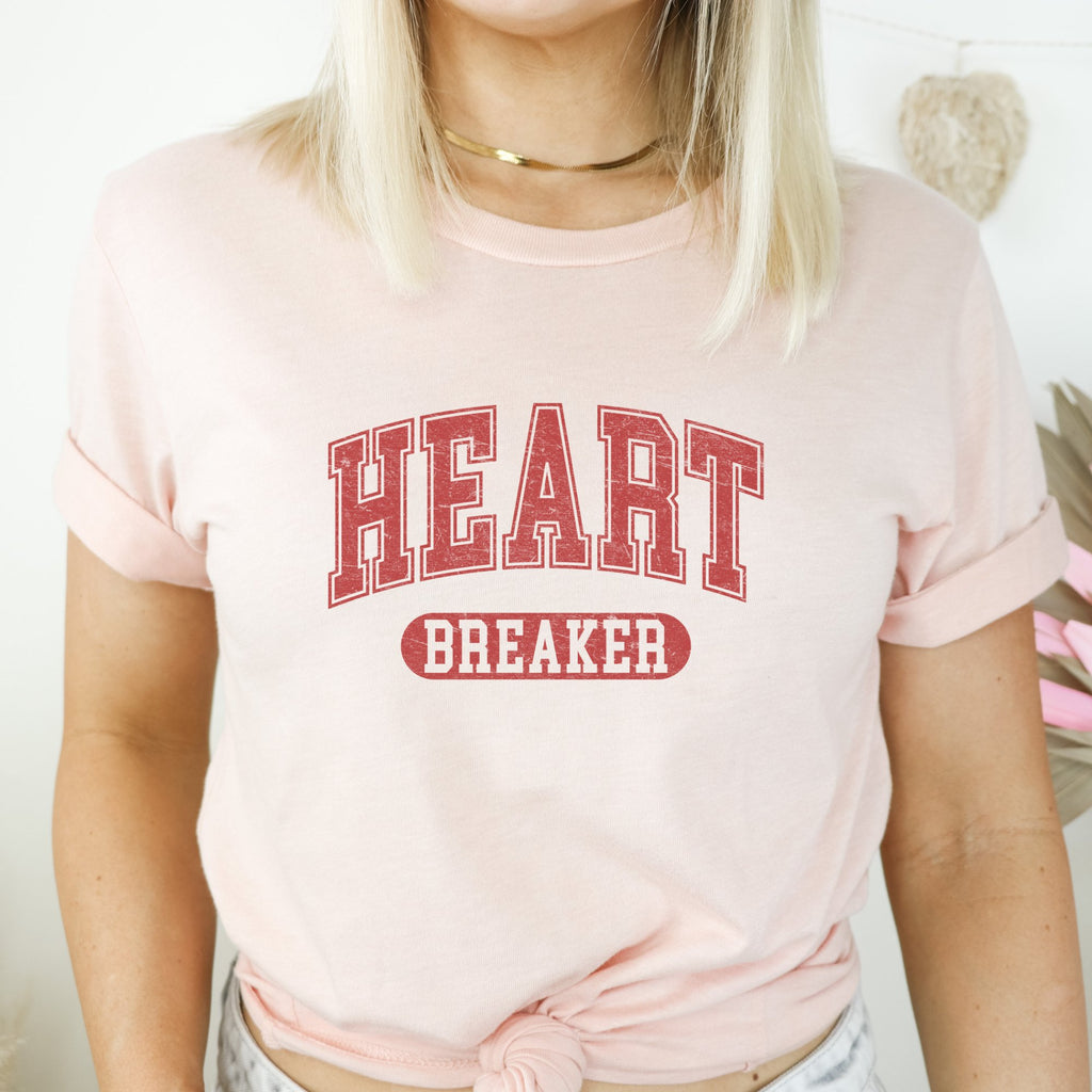 Varsity Heart Breaker Valentine Graphic T-Shirt - Trendznmore