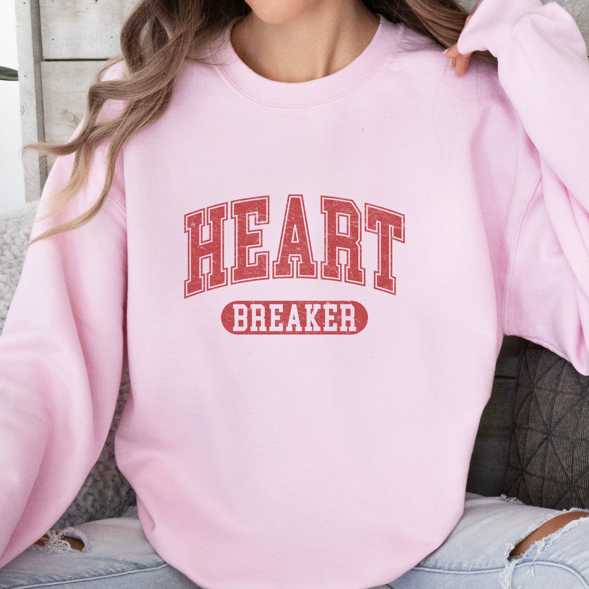 Varsity Heart Breaker Valentines Graphic Sweatshirt - Trendznmore