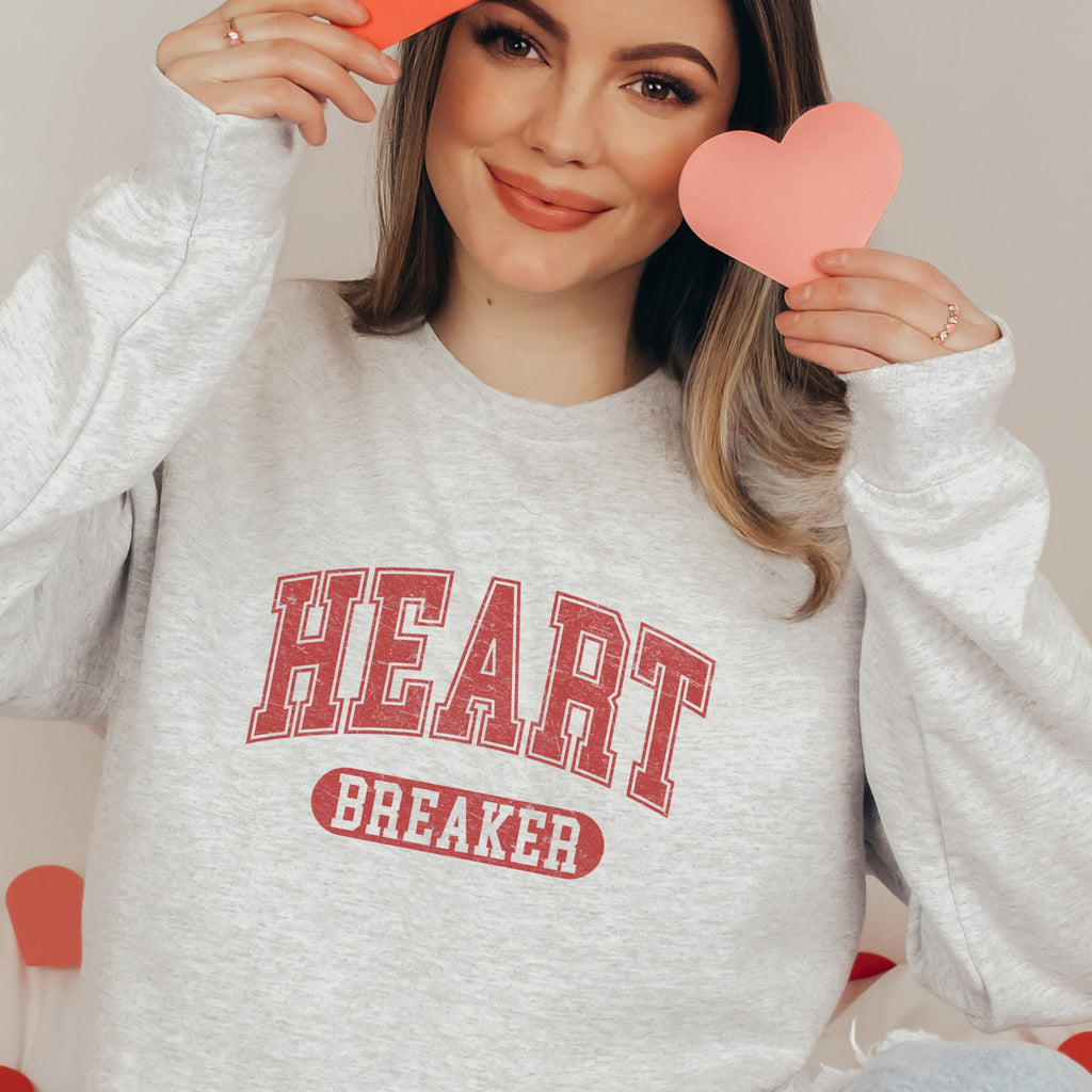 Varsity Heart Breaker Valentines Graphic Sweatshirt - Trendznmore