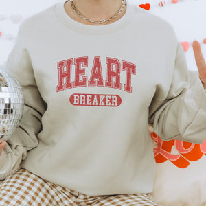 Varsity Heart Breaker Valentines Graphic Sweatshirt - Trendznmore