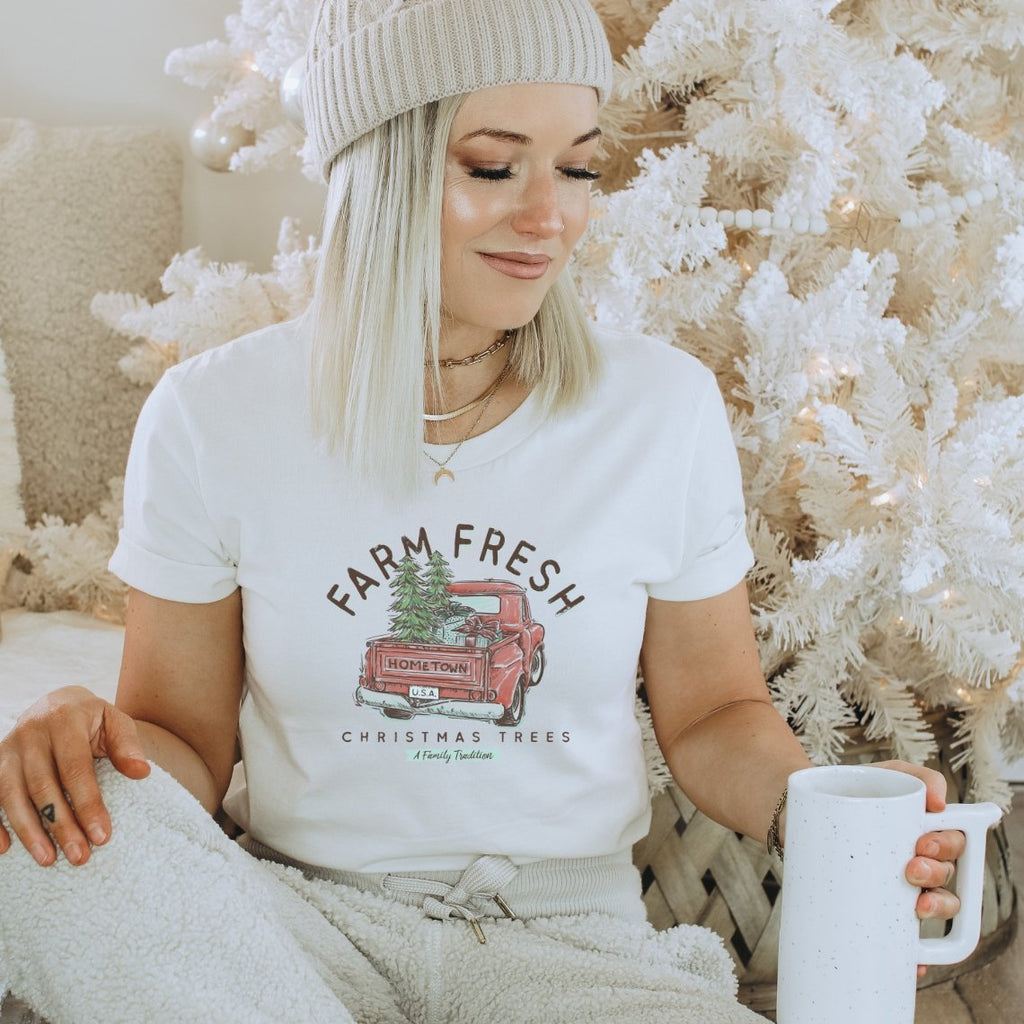 Vintage Farm Fresh Trees Christmas T-Shirt - Trendznmore