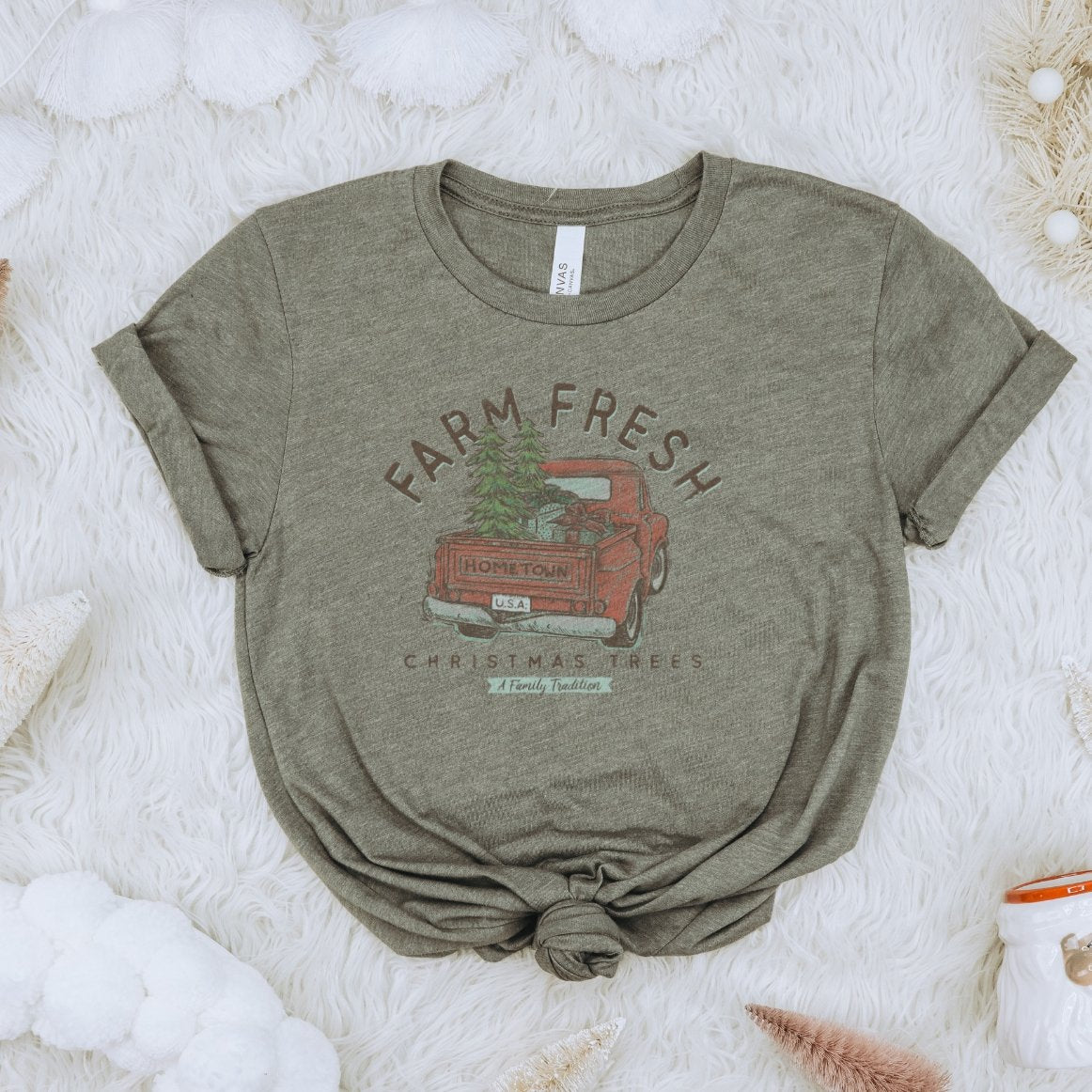 Vintage Farm Fresh Trees Christmas T-Shirt - Trendznmore