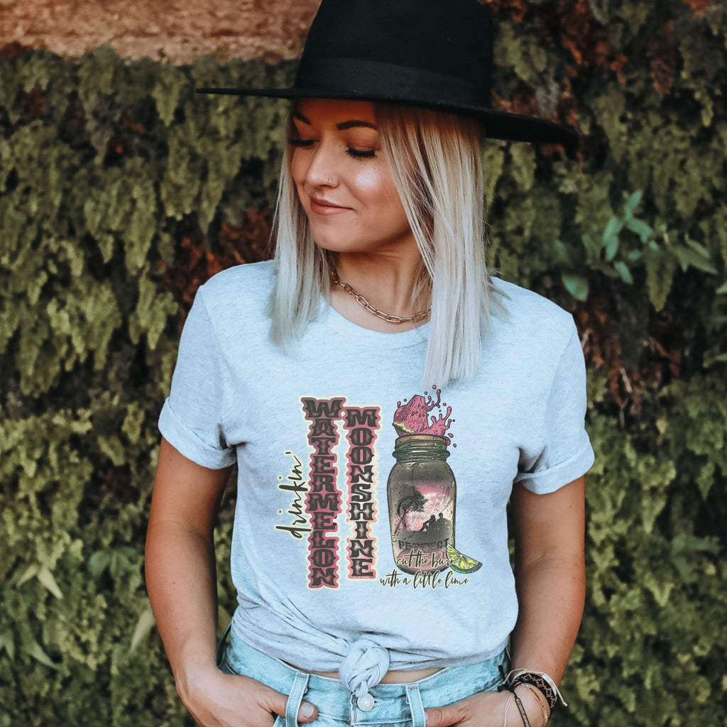 Watermelon Moonshine Country Western Graphic T-Shirt - Trendznmore