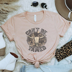 Western Can't Be Tamed Skull T-Shirt - Trendznmore