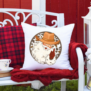Western Cowboy Santa Christmas Pillow Cover - Trendznmore
