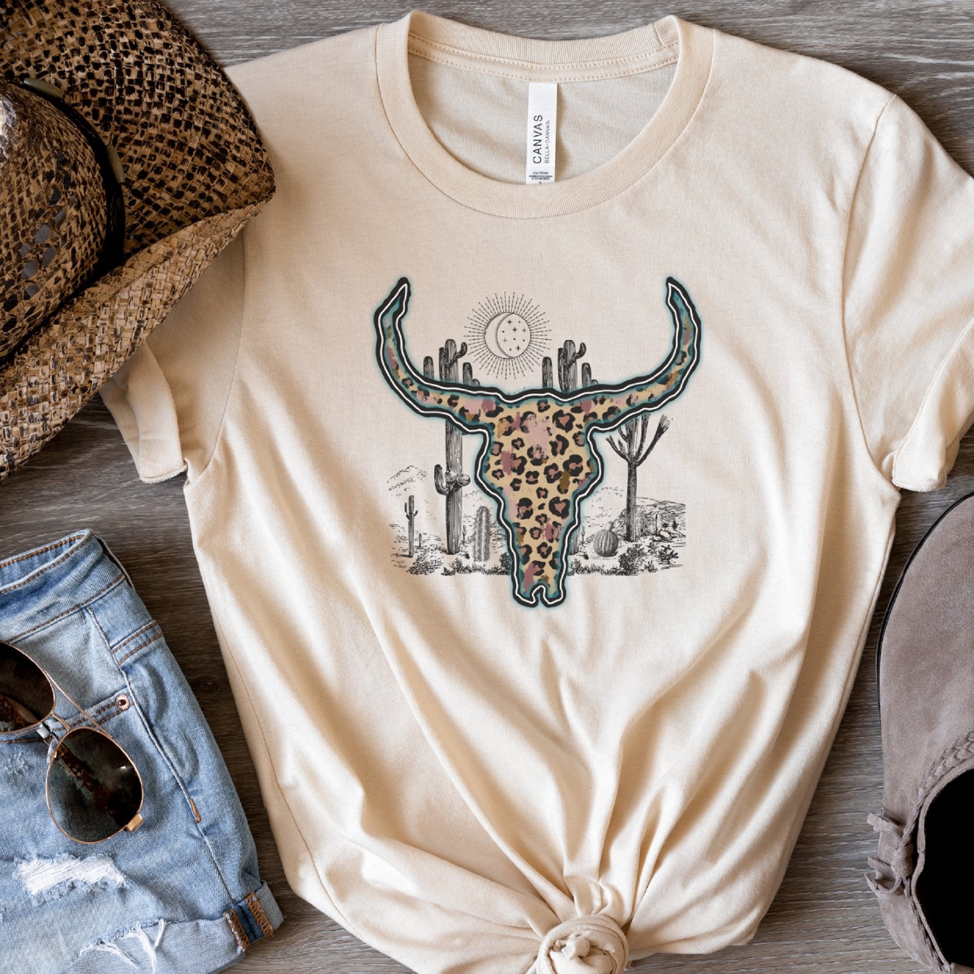 Western Leopard Skull T-Shirt - Trendznmore