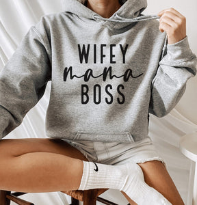 Wifey Mama Boss Hoodie - Trendznmore