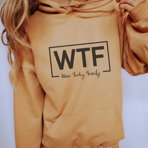 WTF Wine Turkey Family Thanksgiving Graphic Hoodie - Trendznmore