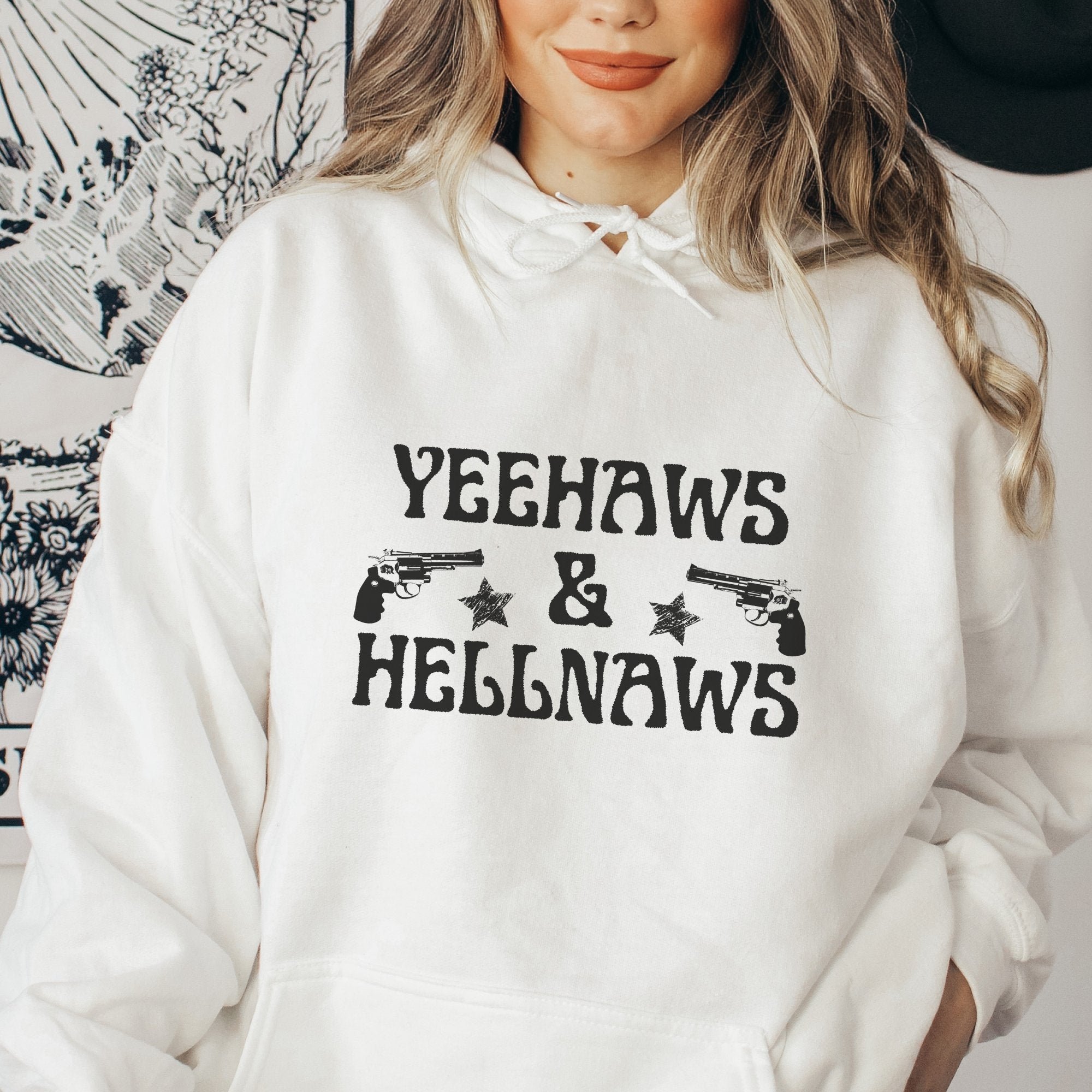 Yeehaws and Hellnaws Western Graphic Hoodie - Trendznmore